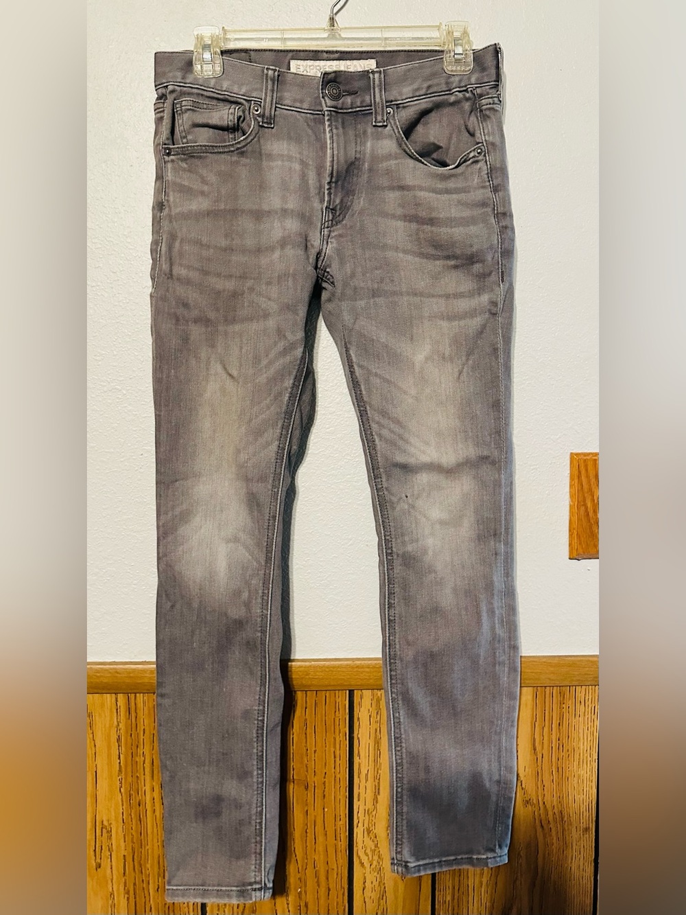 Express Jeans 28x30 Gray Men's Super Skinny Fit Jeans